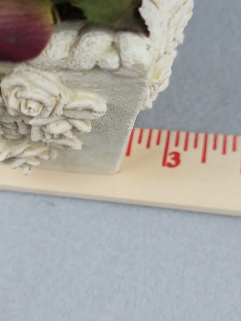 Vintage Hallmark Faux Fabric Rose Resin Planter